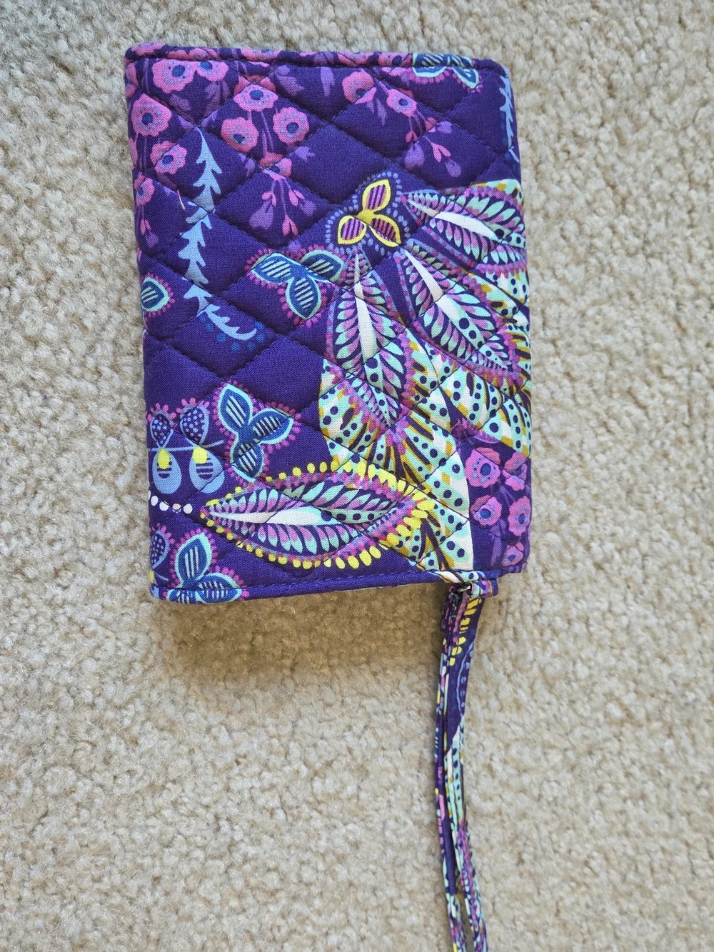 Vera Bradley Turn Lock Wristlet Wallet- Batik Leaves